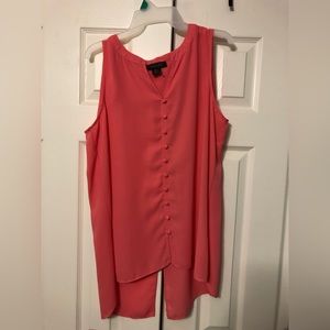 Peachy Faux Button Down Blouse